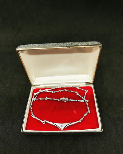 Vintage solid 835 Germany silver collie 9 grams 16” (SKU #413)