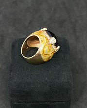 Load image into Gallery viewer, Vintage Sleek Orange Jade Germany Sterling Silver 925 Fat Ring - Size 6.5 US