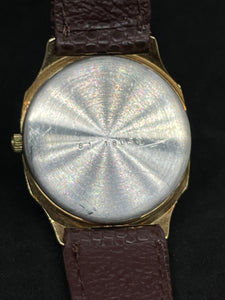 REGENT FORMATIC GENTLEMAN GOLD DATE WATCH + UNWORN LEATHER STRAP SERVICE NEW. (SKU-596)