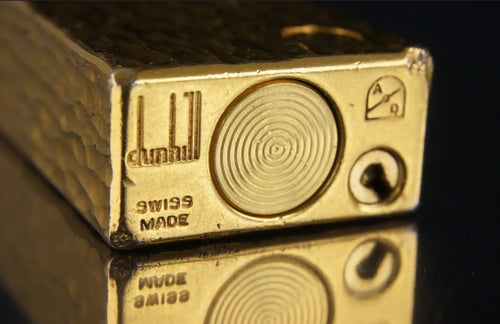Dunhill Lighter Swiss Made (A/D) - 1986 - Gold plated Excellent working condition.(SKU-633)