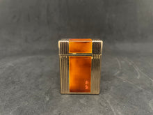Load image into Gallery viewer, S.T. Dupont lighter - orange caray lacquer - chinese characters box and papers.Reference #3226Y . (SKU-575)