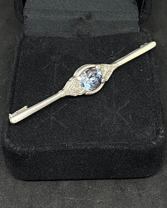 Vintage Sterling Silver 925 Chain Small Sterling Silver 835 Pendant with light blue jade with similar Brooch set