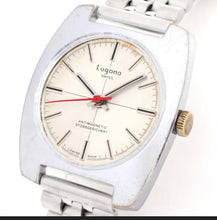 Load image into Gallery viewer, LUGANO SWISS MADE CROSSHAIR HAND WINDING VINTAGE RED-POINTER GENT WATCH + JUBILÉ STRAP(SKU-601)