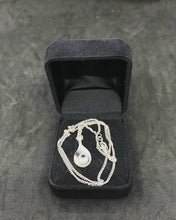 Load image into Gallery viewer, Vintage Sterling Silver 915 Chain with Small Silver Pendant With Crystal..