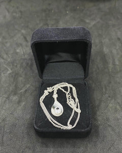 Vintage Sterling Silver 915 Chain with Small Silver Pendant With Crystal..