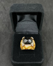 Load image into Gallery viewer, Vintage Sleek Orange Jade Germany Sterling Silver 925 Fat Ring - Size 6.5 US