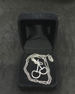 Vintage Sterling Silver 835 Chain with Small Cherry Silver Pendant. Germany Jewelry