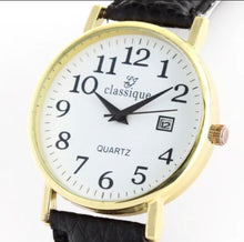 Load image into Gallery viewer, LJ CLASSIQUE GOLD CALENDAR ELEGANT PRECISE QUARTZ GENTLEMEN&#39;S WATCH + SERVICE NEW. (SKU-598)