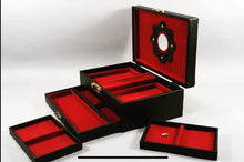 Load image into Gallery viewer, Leather Jewelry Box, Black Jewellery Box, Personalised Jewellery Case, Genuine Leather Jewellery Box - Beloved