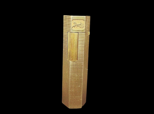 CELINE lighter original vintage 1970 gold plated with texture exagonal shape size 3.1 x 0.8x 0.4 in. Ref # 10028785 .(SKU-578)