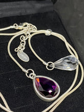 Load image into Gallery viewer, Vintage Silvertone Chain with Dual stones. Germany.