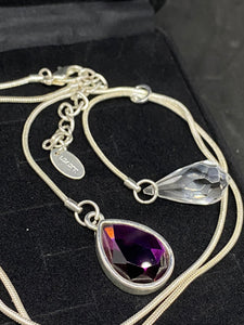Vintage Silvertone Chain with Dual stones. Germany.
