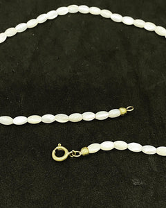 Vintage Elegant very tiny size Pearl like Necklace 15.5” long (SKU #410)