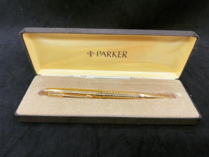 Parker Ballpoint Pen Gold Plated With Engraving “René” in Original case.