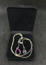 Load image into Gallery viewer, Vintage Silvertone Chain with Dual stones. Germany.