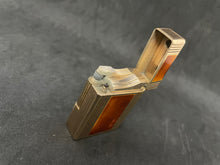 Load image into Gallery viewer, S.T. Dupont lighter - orange caray lacquer - chinese characters box and papers.Reference #3226Y . (SKU-575)