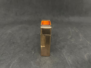 S.T. Dupont lighter - orange caray lacquer - chinese characters box and papers.Reference #3226Y . (SKU-575)
