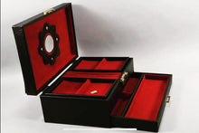 Load image into Gallery viewer, Leather Jewelry Box, Black Jewellery Box, Personalised Jewellery Case, Genuine Leather Jewellery Box - Beloved
