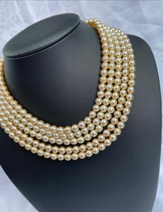 Runway Statement Glass Pearl Bicolour Necklace Size: 45-4 Total weight 150 g