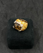 Load image into Gallery viewer, Vintage Sleek Orange Jade Germany Sterling Silver 925 Fat Ring - Size 6.5 US