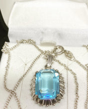 Load image into Gallery viewer, Vintage Sterling Silver 925 Chain Small Sterling Silver 835 Pendant with light blue jade with similar Brooch set
