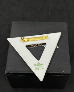 Stylish Rosenthal Porcelain Brooch- Modernist Design Barbara Brenner Sign.
