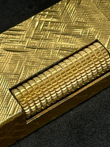 Dunhill Lighter RE24153 Patented- 1973 - Gold plated Excellent working condition.(SKU-568)