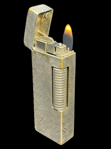 Dunhill Lighter RE24163 Patented- 1968- Silver plated Fair working condition.(SKU-661)