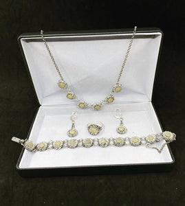 Vintage Silver 835 Necklace, Pendant, Earrings and Ring Set Germany silver antique 54 grams (SKU #415)