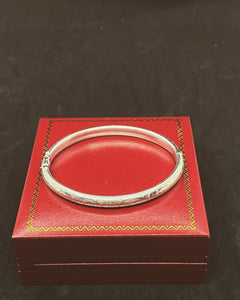 A*D Germany Mid-Century Solid Silver 835 Silver Open Close Bangle Bracelet.