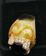 Load image into Gallery viewer, Vintage Sleek Orange Jade Germany Sterling Silver 925 Fat Ring - Size 6.5 US