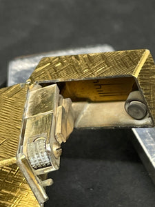 Dunhill Lighter RE24153 Patented- 1973 - Gold plated Excellent working condition.(SKU-568)