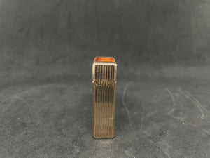 S.T. Dupont lighter - orange caray lacquer - chinese characters box and papers.Reference #3226Y . (SKU-575)