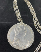 Load image into Gallery viewer, historical souvenir Coin Pendant 925 German Sterling Silver Necklace. 39 Grams.