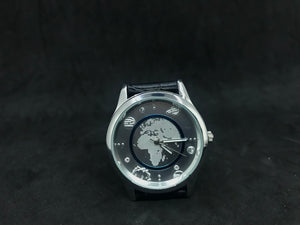 UNIVERSE MILKY WAY ASTRONAUT BLUE-RIM WORLDMAP PRECISE QUARTZ MEN'S WATCH-NEW. (SKU-600)