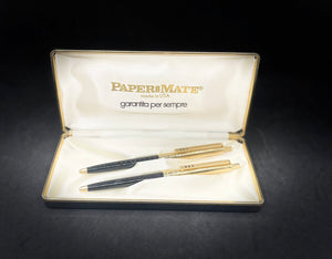 Rare Vintage 1970's Two ball pen black and blue  set Mark Paper Mate. (SKU-550)