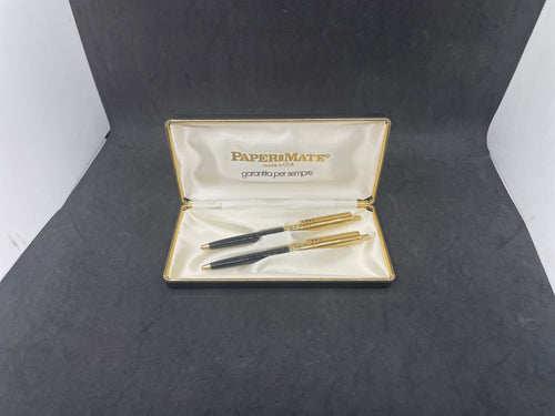 Rare Vintage 1970's Two ball pen black and blue  set Mark Paper Mate. (SKU-550)