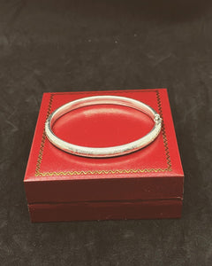 A*D Germany Mid-Century Solid Silver 835 Silver Open Close Bangle Bracelet.