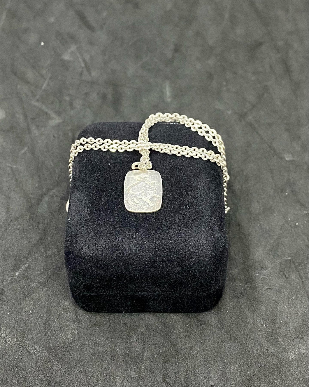 Vintage Sterling Silver Chain with Small Silver Pendant. Germany
