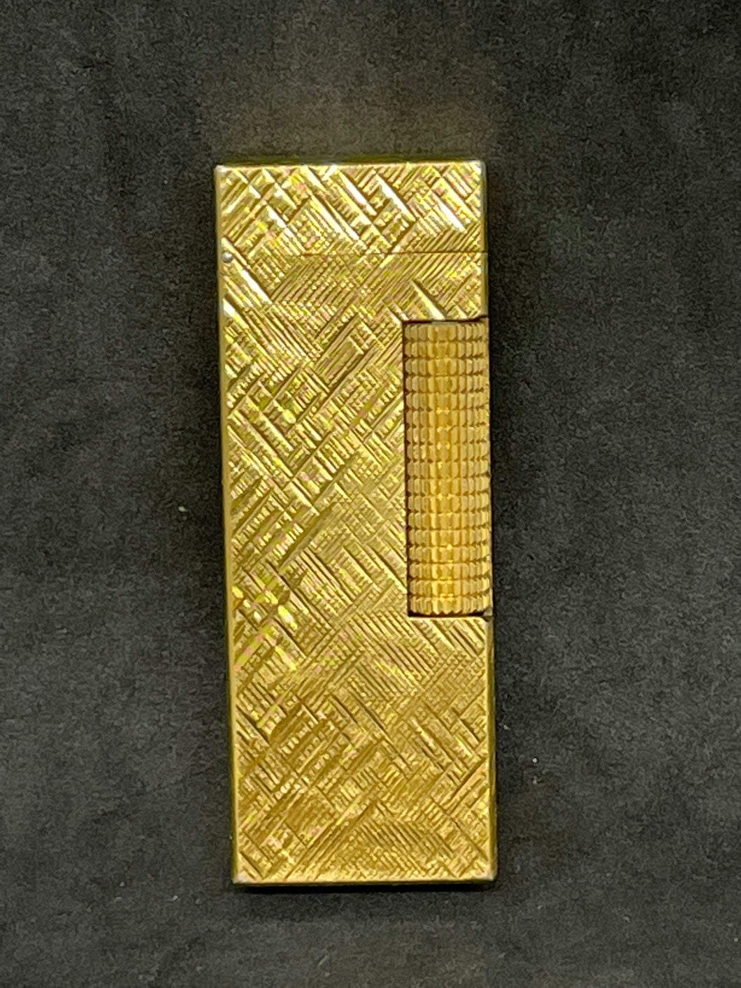 Dunhill Lighter RE24153 Patented- 1973 - Gold plated Excellent working condition.(SKU-568)