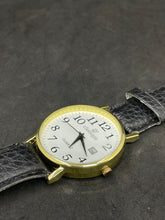 Load image into Gallery viewer, LJ CLASSIQUE GOLD CALENDAR ELEGANT PRECISE QUARTZ GENTLEMEN&#39;S WATCH + SERVICE NEW. (SKU-598)