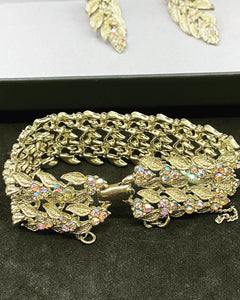 Rare Coro Jewelcraft set Gold-plated - Bracele, Earrings, Necklac Total weight: 120 g (SKU #414)
