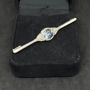Vintage Sterling Silver 925 Chain Small Sterling Silver 835 Pendant with light blue jade with similar Brooch set