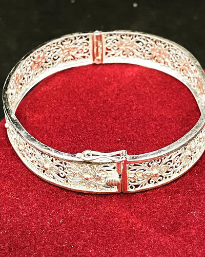 Antique 835 Silver Bracelet, Handcrafted Silver Filigree 1920s Edwardian Style European Jewelry, Unique Gift Idea, Hallmarked Silver