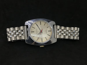 LUGANO SWISS MADE CROSSHAIR HAND WINDING VINTAGE RED-POINTER GENT WATCH + JUBILÉ STRAP(SKU-601)